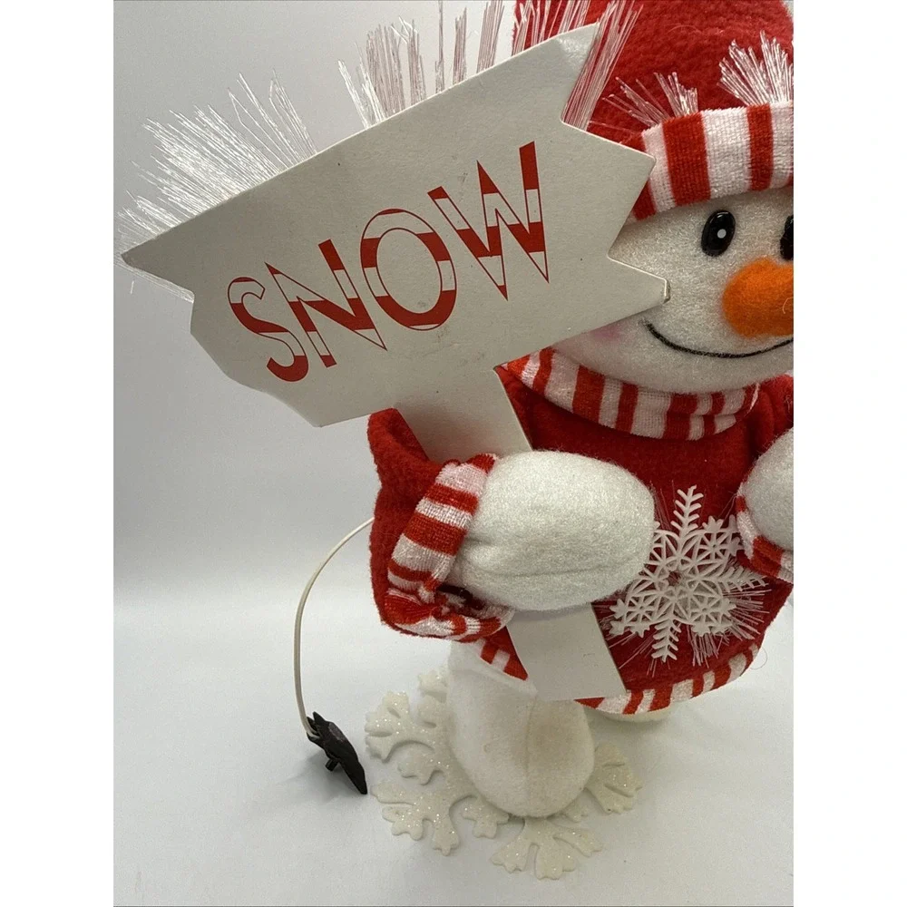 Fiber Optics‎ Standing Snowman With Snow Sign 10.5